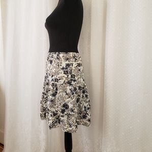 Like New Floral mid length fit and flare skirt